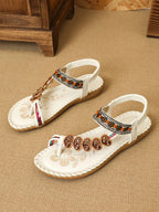 Bohemian Beaded Flat Sandals