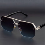 Men's Polarized Lens Sunglasses — UV Protection, Half Frame, Gradient