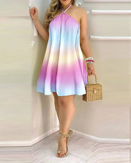 ZUPHAR™ Tropical Backless Mini Dress – Sleeveless Summer Beach Dress