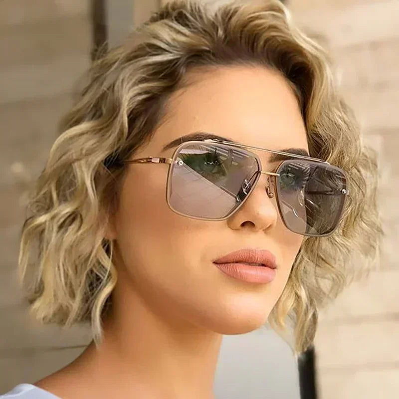 Fashion Square Pilot Sunglasses – Men & Women | UV400 Gradient Lenses
