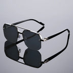 Square Semi-Rimless Sunglasses — UV400, All-Season, All Face Shapes | ZUPHAR