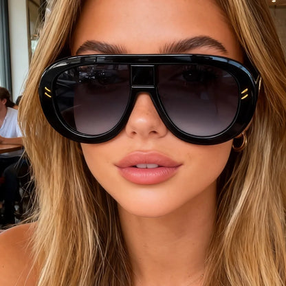 Rivet Oversized Shield Sunglasses — Women & Men | ZUPHAR
