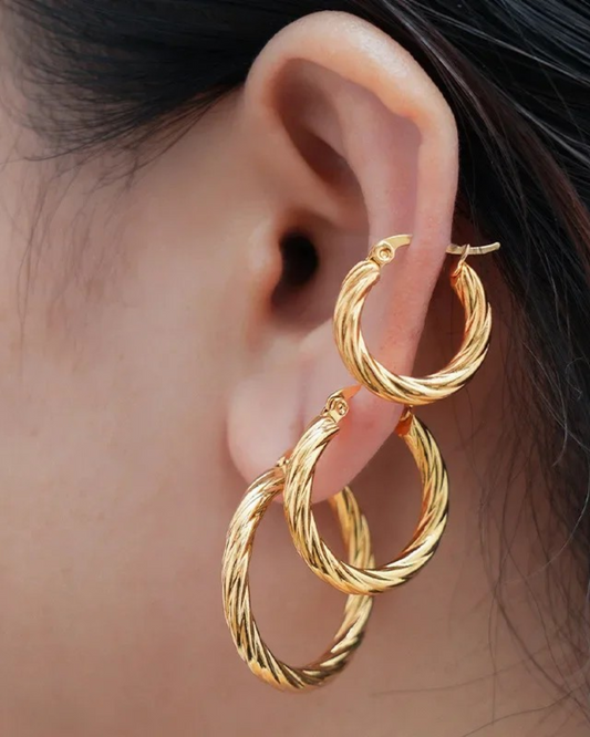ZUPHAR Twist Circle Hoop Earrings Set – Stainless Steel Geometric Jewelry