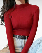 ZUPHAR ChicSlim Mock Neck Sweate