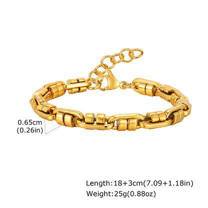 ZUPHAR Bold Gold Chain Bracelet for Men – Stainless Steel Streetwear