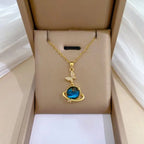 Red Rose Pendant Necklace