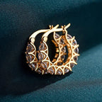 ZUPHAR Luxury Full Zirconia Hoop Earrings – Gold Stainless Steel