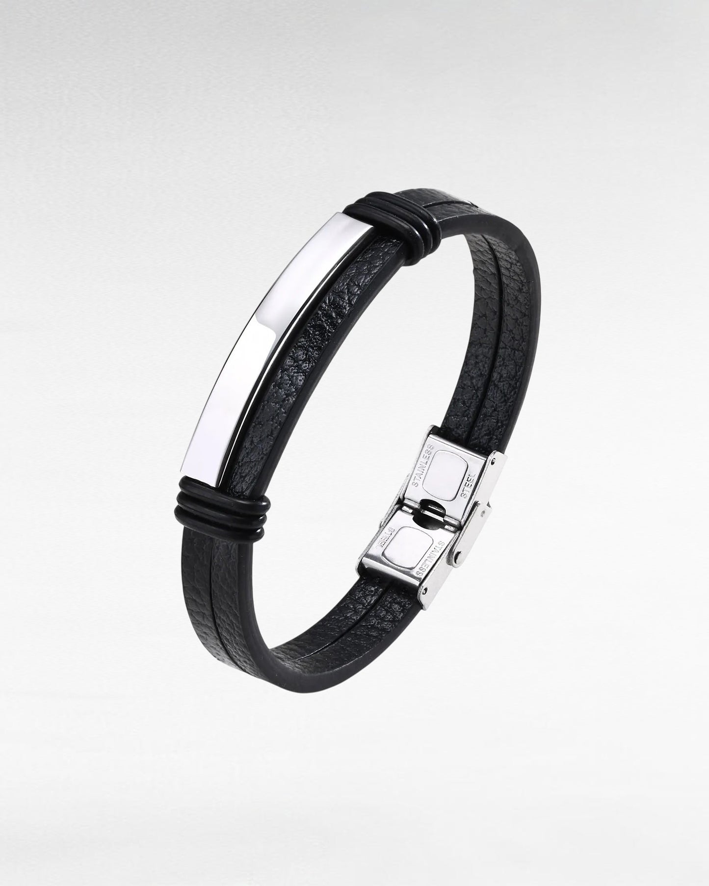 ZUPHAR™ Modern Leather & Stainless Steel Bracelet