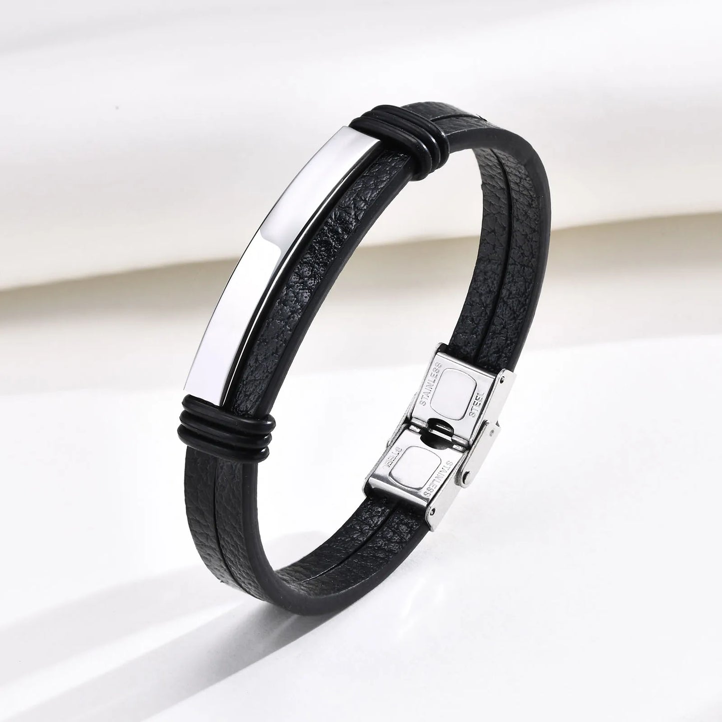ZUPHAR™ Modern Leather & Stainless Steel Bracelet