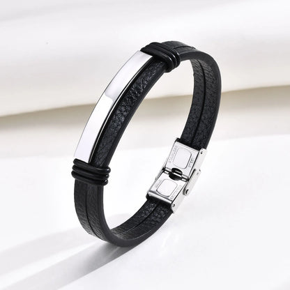 ZUPHAR™ Modern Leather & Stainless Steel Bracelet
