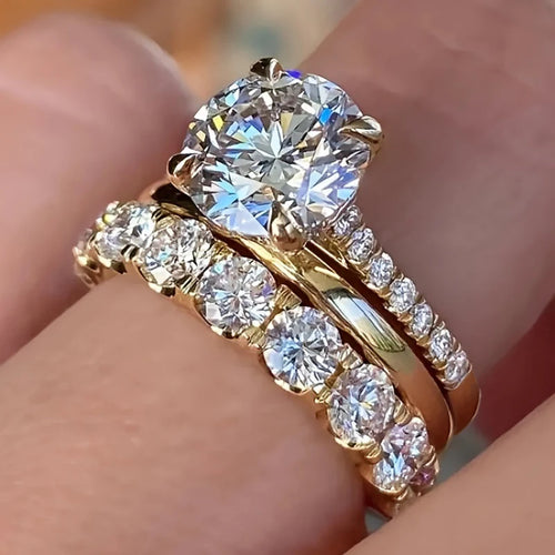 3-Piece CZ Bridal Ring Set