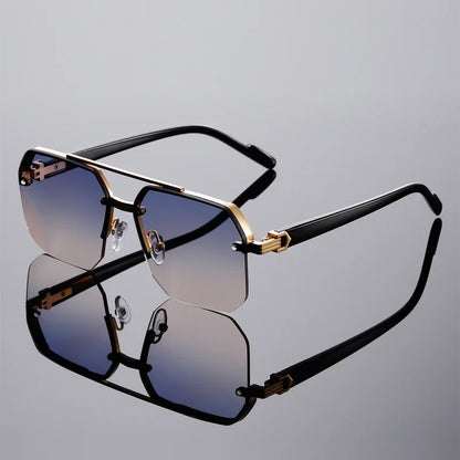 Square Semi-Rimless Sunglasses — UV400, All-Season, All Face Shapes | ZUPHAR