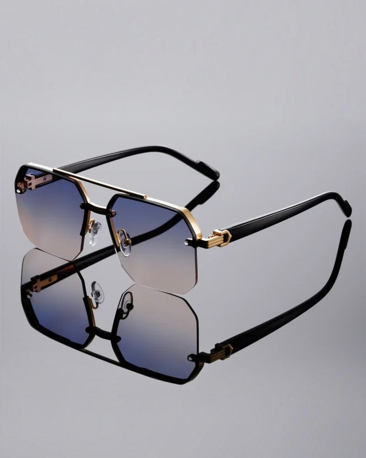 Square Semi-Rimless Sunglasses — UV400, All-Season, All Face Shapes | ZUPHAR