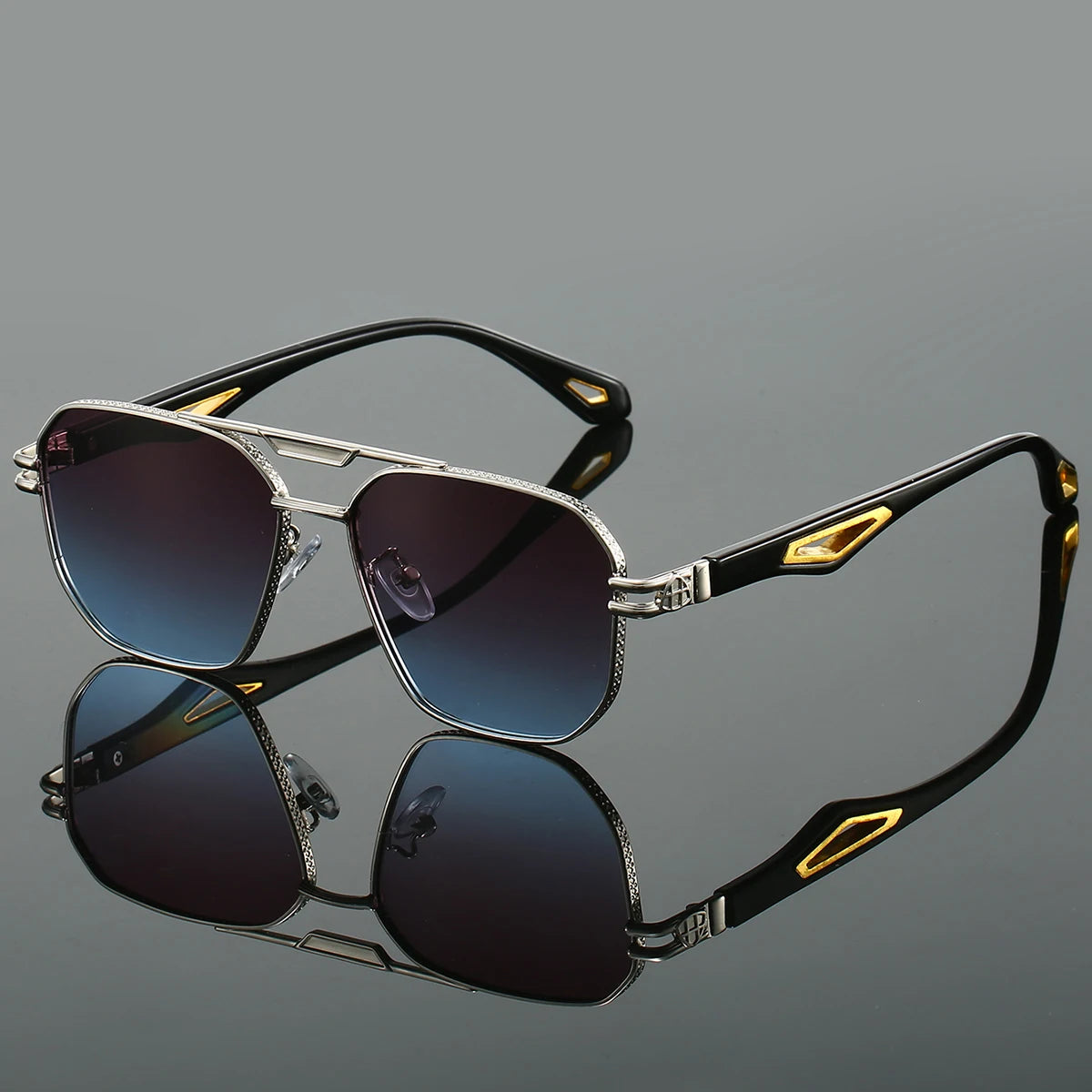 ZUPHAR™ Vintage Square Sunglasses – Double Bridge UV400 Gradient Lenses