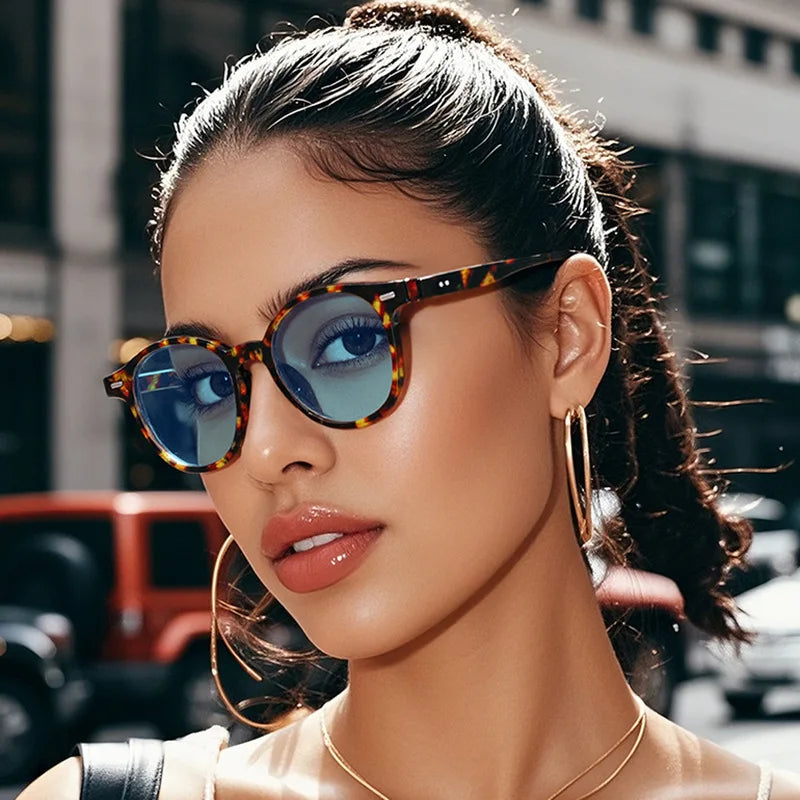 Unisex Round Mirrored Sunglasses