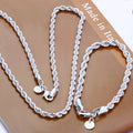 925 Silver Twisted Rope Jewelry Set