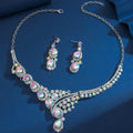 Iridescent Teardrop Statement Jewelry Set