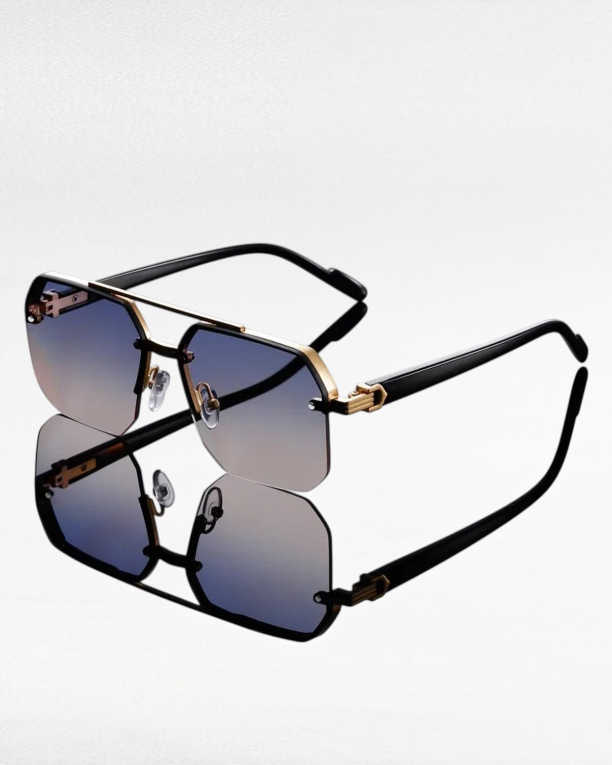 Men’s Square Semi-Rimless Sunglasses – UV400 Gradient Lenses, Alloy Frame | ZUPHAR
