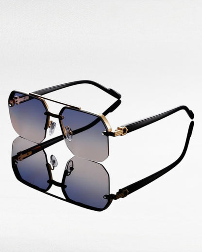 Men’s Square Semi-Rimless Sunglasses – UV400 Gradient Lenses, Alloy Frame | ZUPHAR