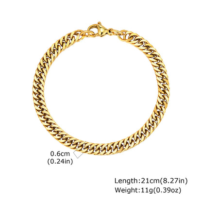 ZUPHAR Bold Gold Chain Bracelet for Men – Stainless Steel Streetwear