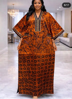 African Print Kaftan Maxi Dress