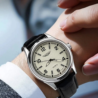 ZUPHAR™ Men’s Elegant Leather Quartz Watch