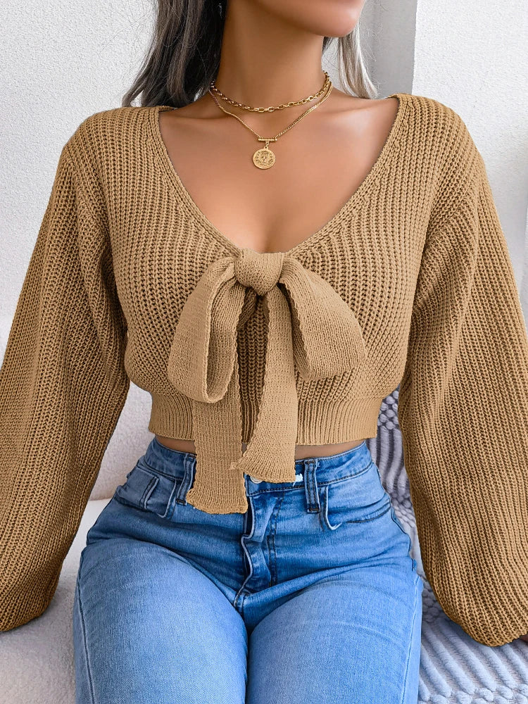 Women’s Tie-Front Knit Sweater