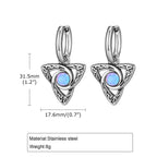 ZUPHAR Moonstone Stainless Steel Hoop Earrings – Waterproof, Hypoallergenic, Men's Hip Hop Jewelry
