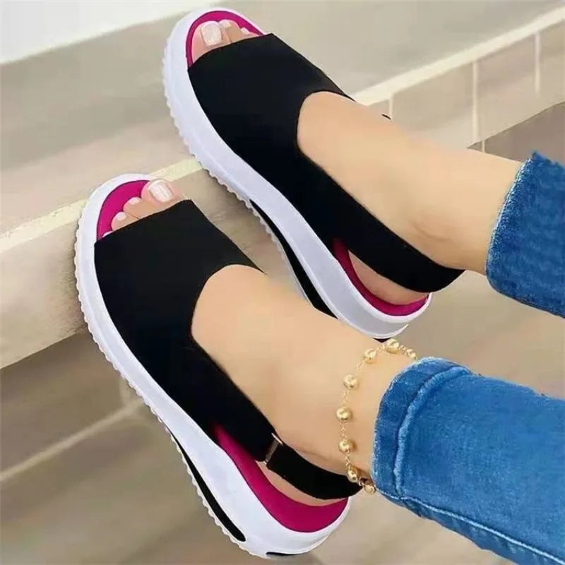 Open-Toe Platform Wedge Sandals