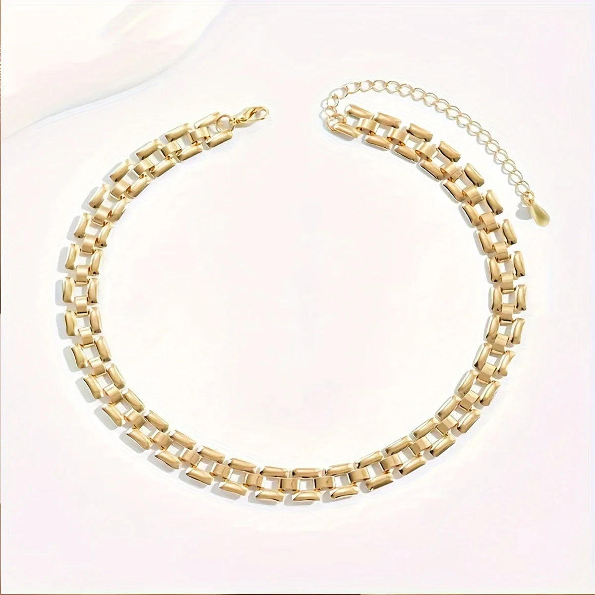 Women's Gold-Tone Geometric Link Necklace & Drop Earrings