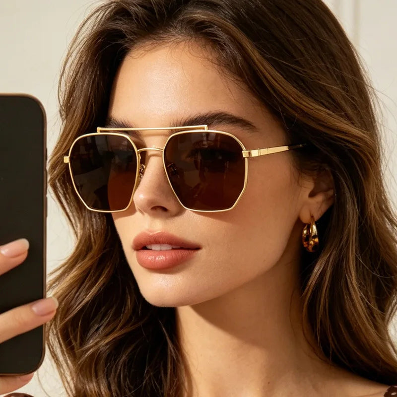 ZUPHAR Polarized Square Sunglasses — Vintage Metal Frame, UV400, Unisex