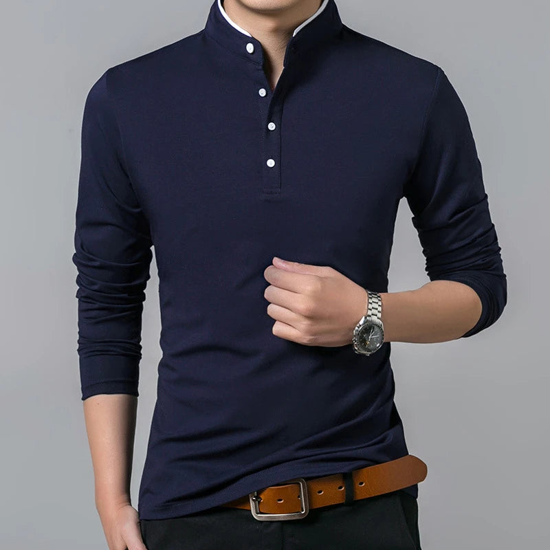ZUPHAR™ Business Casual Long Sleeve Polo Shirt