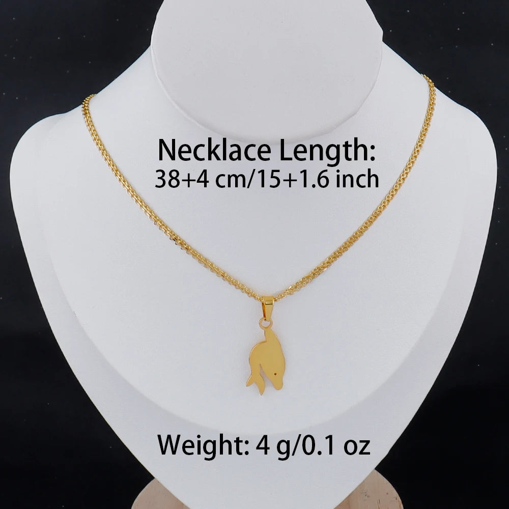 Gold Girl Silhouette Pendant Necklace - 18K Gold Plated Stainless Steel | Gift for Men & Women