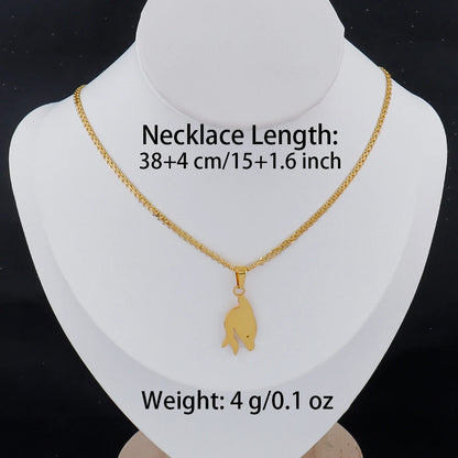 Gold Girl Silhouette Pendant Necklace - 18K Gold Plated Stainless Steel | Gift for Men & Women