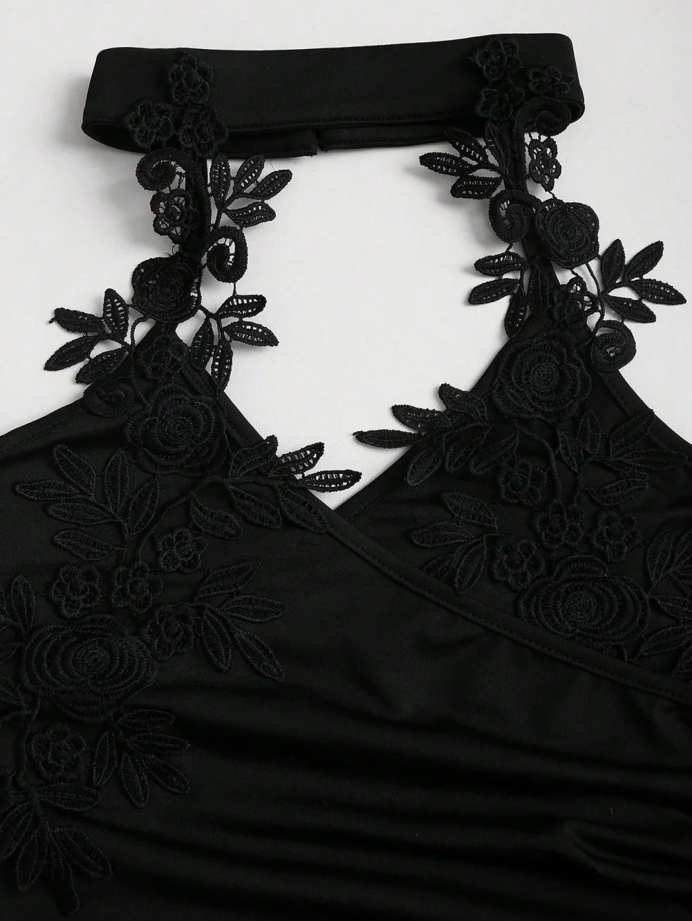 Women’s Lace Wide-Leg Jumpsuit with High Waist