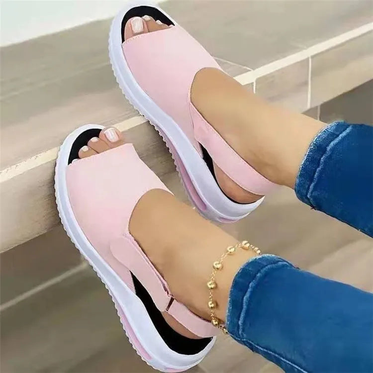 Open-Toe Platform Wedge Sandals