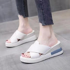 Peep-Toe Wedge Sandals