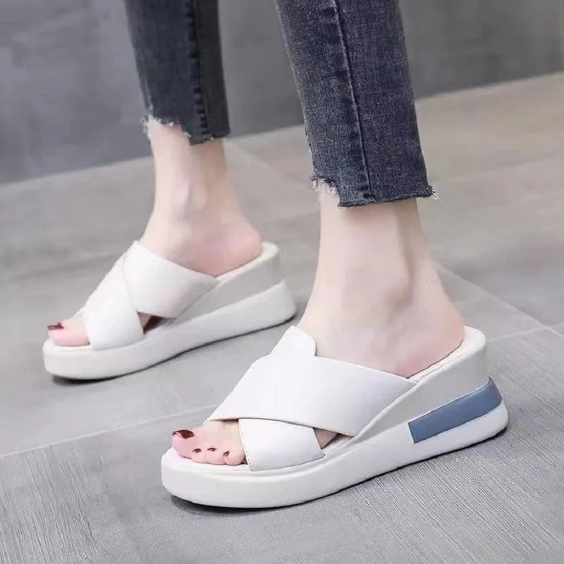 Peep-Toe Wedge Sandals