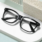 Classic unisex rectangle blue light glasses with plastic frame