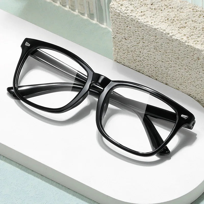 Classic unisex rectangle blue light glasses with plastic frame