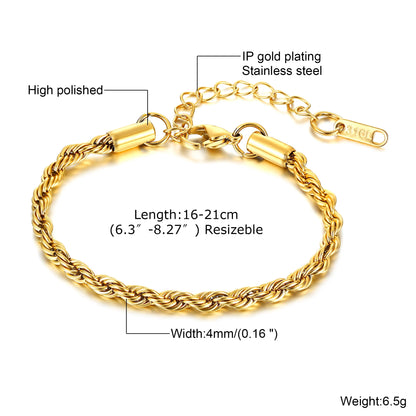 ZUPHAR Bold Gold Chain Bracelet for Men – Stainless Steel Streetwear