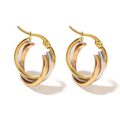 ZUPHAR™ Twisted U-Shape Hoop Earrings – Waterproof Stainless Steel for Women