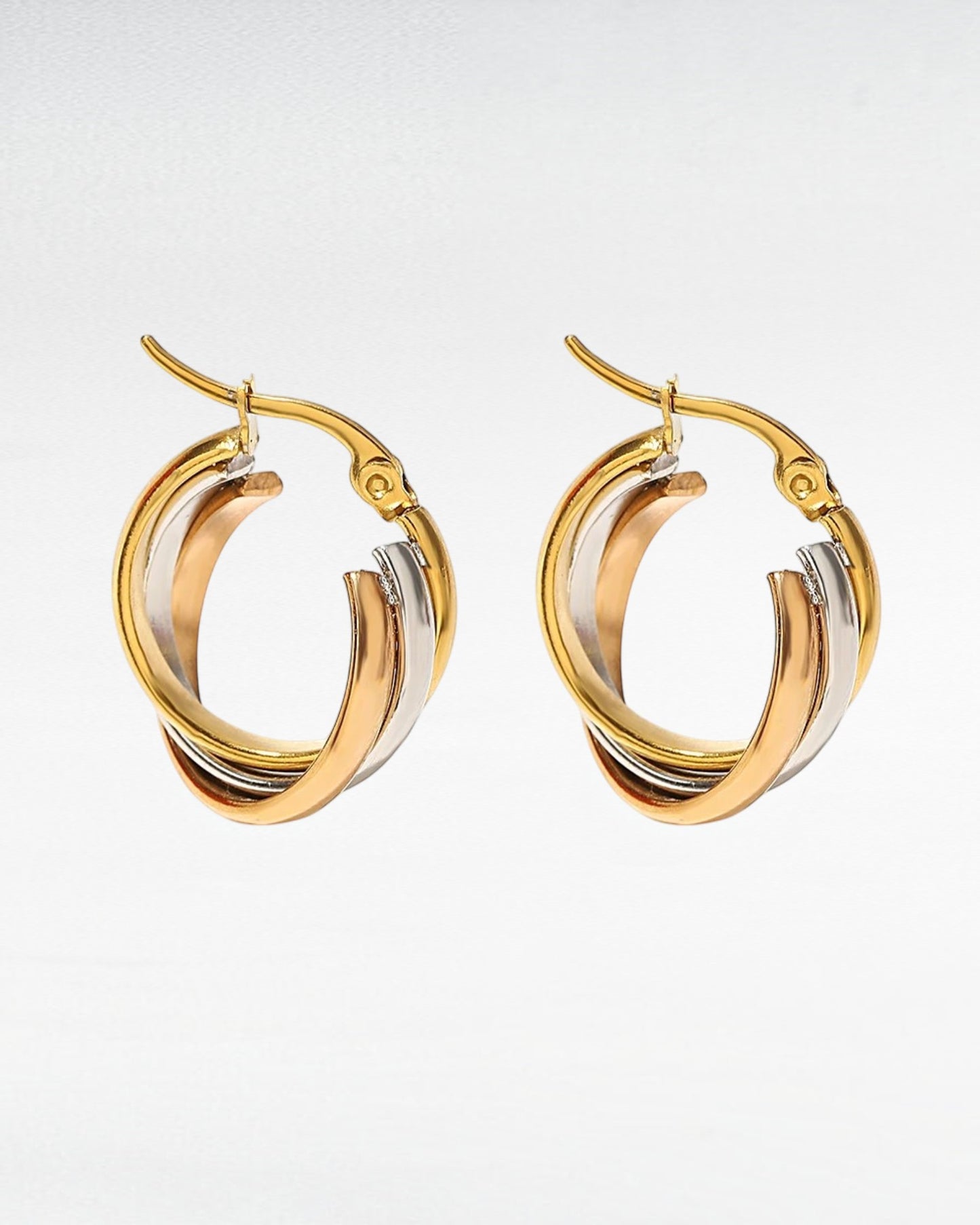 ZUPHAR™ Twisted U-Shape Hoop Earrings – Waterproof Stainless Steel for Women