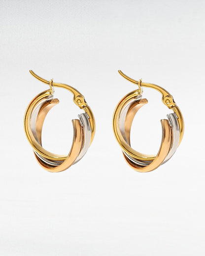 ZUPHAR™ Twisted U-Shape Hoop Earrings – Waterproof Stainless Steel for Women