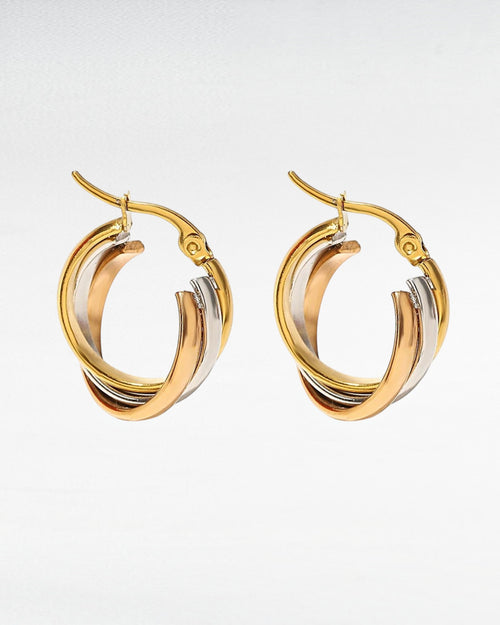 ZUPHAR™ Twisted U-Shape Hoop Earrings – Waterproof Stainless Steel for Women