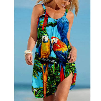 ZUPHAR™ Tropical Print Sleeveless Beach Dress