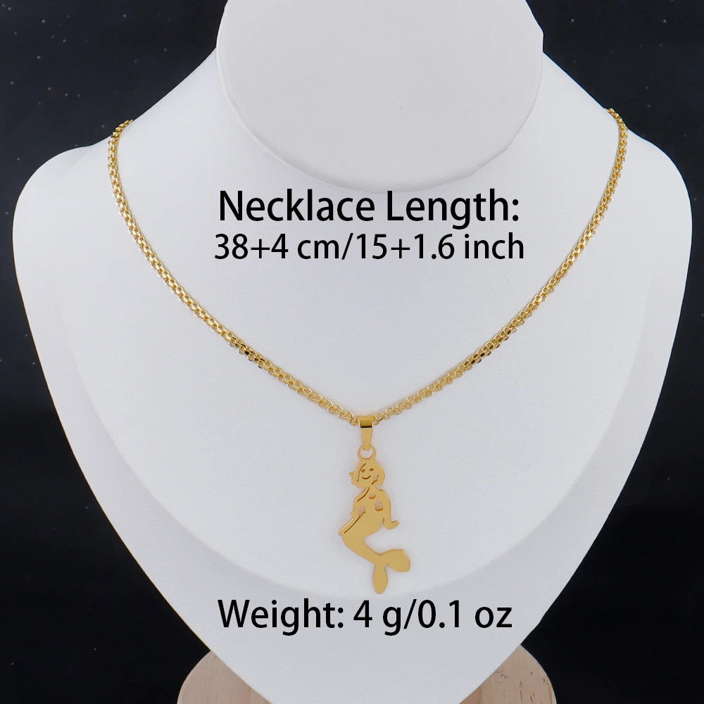 Gold Girl Silhouette Pendant Necklace - 18K Gold Plated Stainless Steel | Gift for Men & Women