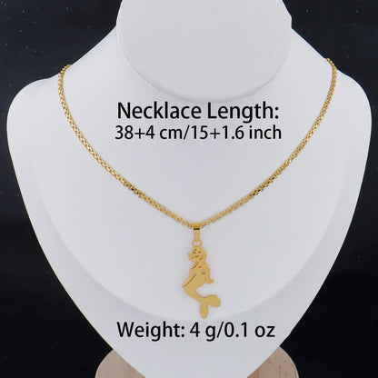 Gold Girl Silhouette Pendant Necklace - 18K Gold Plated Stainless Steel | Gift for Men & Women