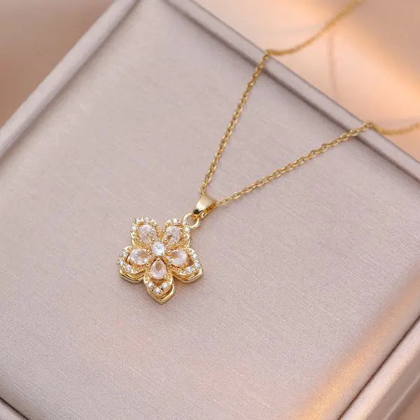 Red Rose Pendant Necklace