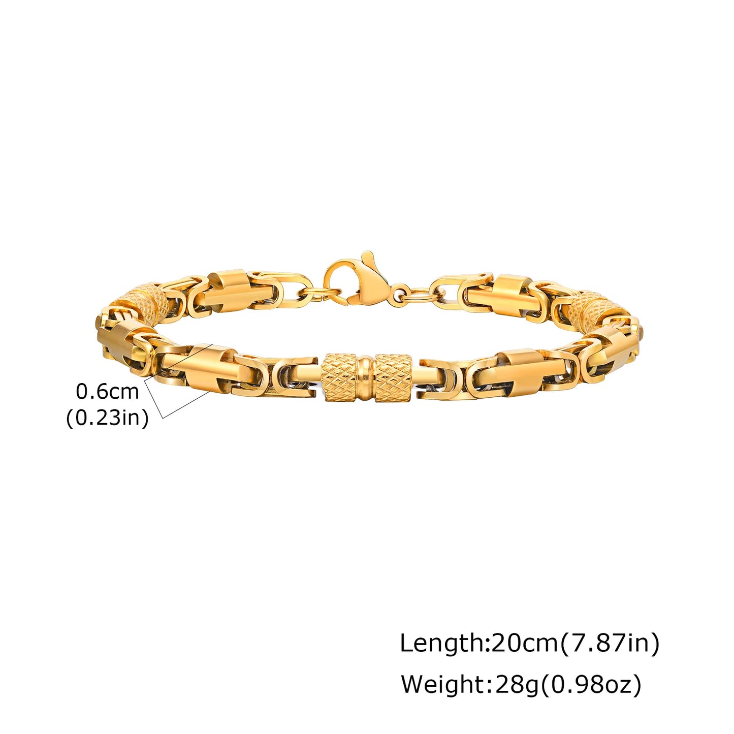 ZUPHAR Bold Gold Chain Bracelet for Men – Stainless Steel Streetwear